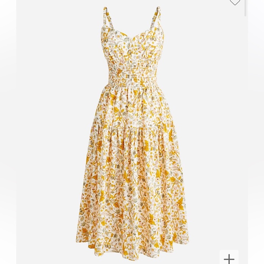 Smocked waist dress in yellow sunny blooms size 0.  Like new condition.